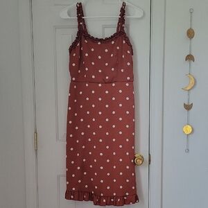 Polka Dot Ruffle Strap Dress